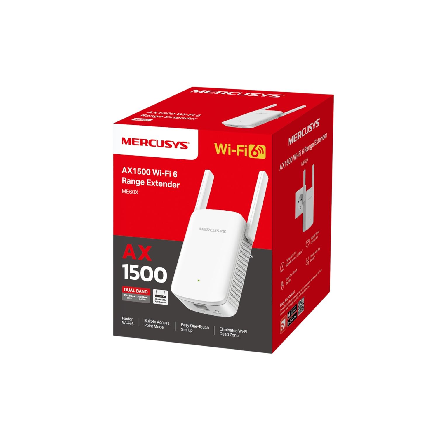 Extensor de Rango Mercusys ME60X AX1500 WiFi 6