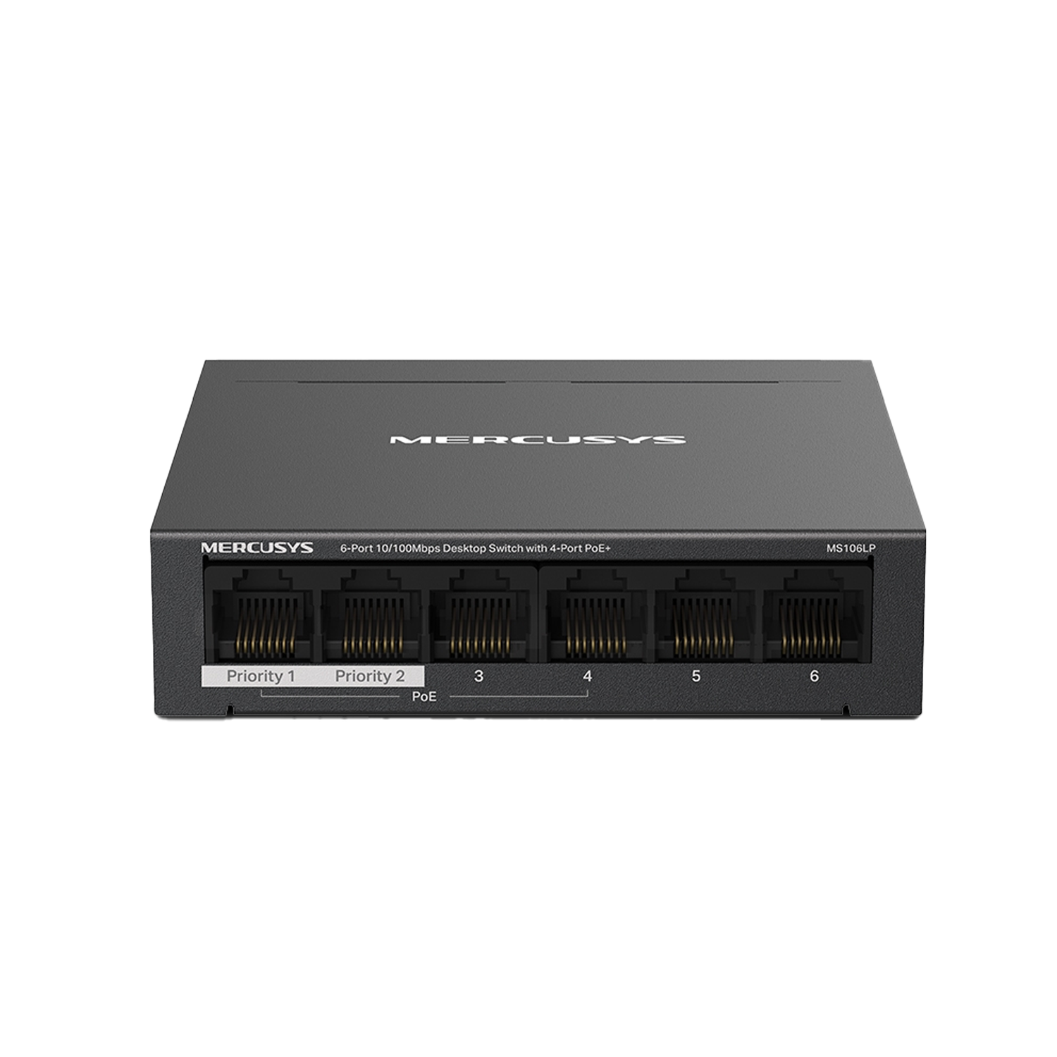 Switch Mercusys 6 Puertos MS106LP 10/100 Mbps Desk 4 Puertos+ PoE