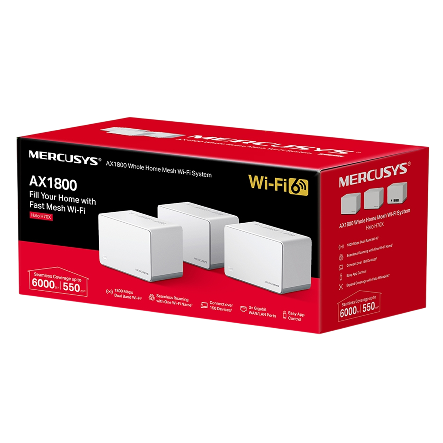 Router Mercusys H70X AX1800 3-PACK Mesh