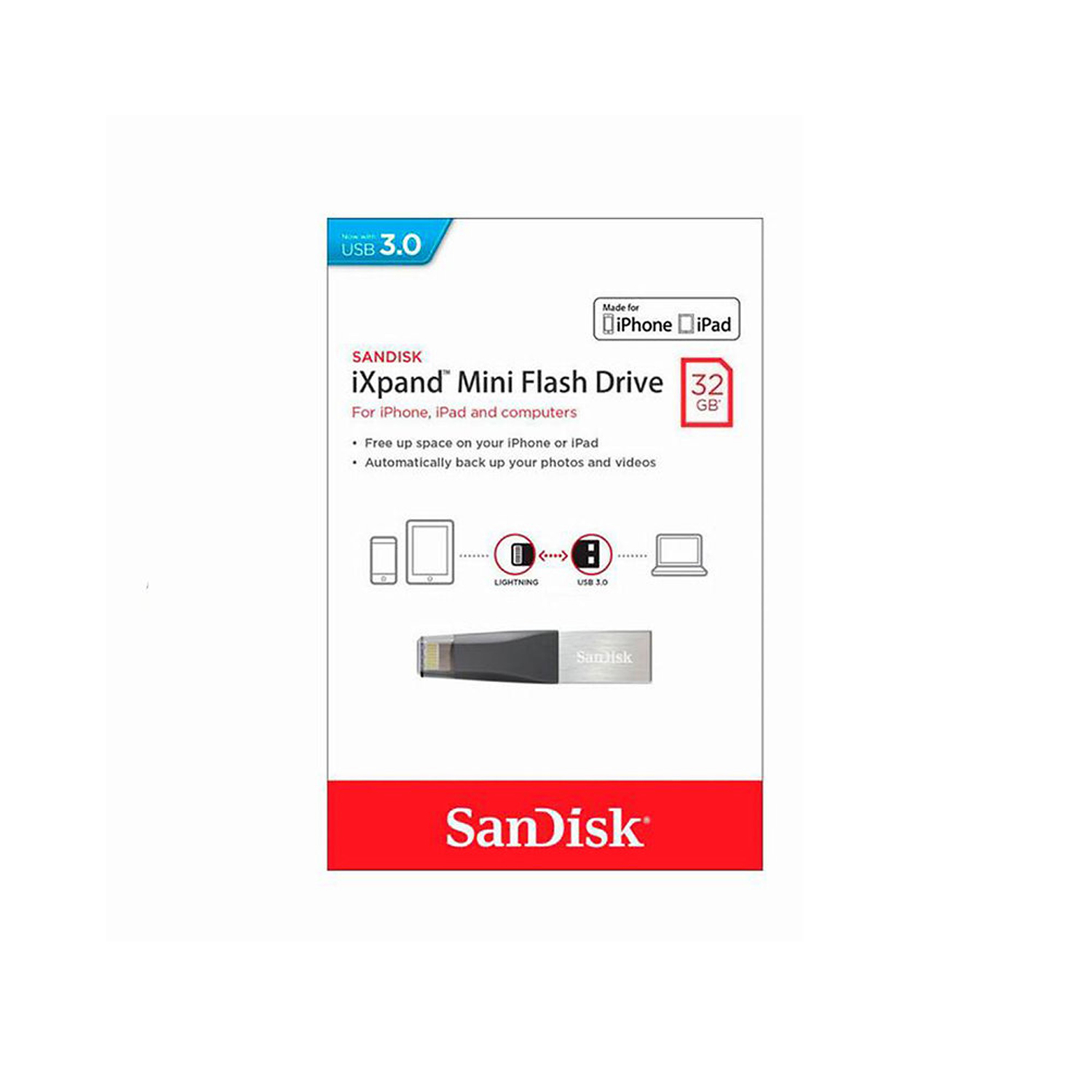 Pendrive 32GB Sandisk Dual Drive Ixpand Para iPhone / iPad