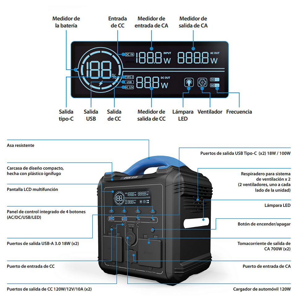 Miniatura: Estacion de Poder Forza Titan 700W 2AC FPP-T700
