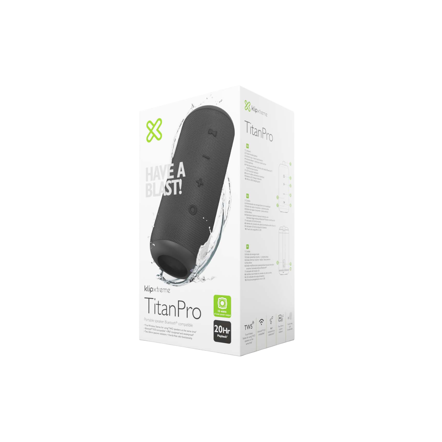 Cornetas Klip Xtreme Kbs-300 TitanPro IPX7 TWS Inalambrica