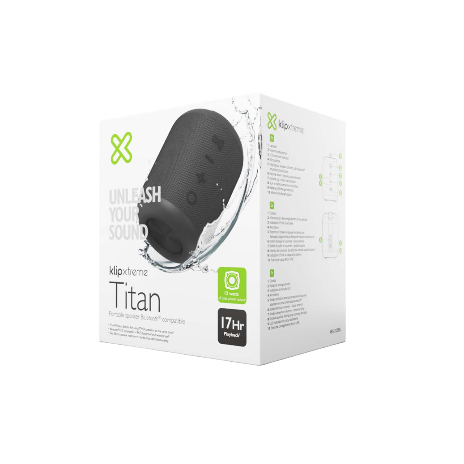 Cornetas Klip Xtreme Kbs-200 Titan IPX7 TWS Inalambrica
