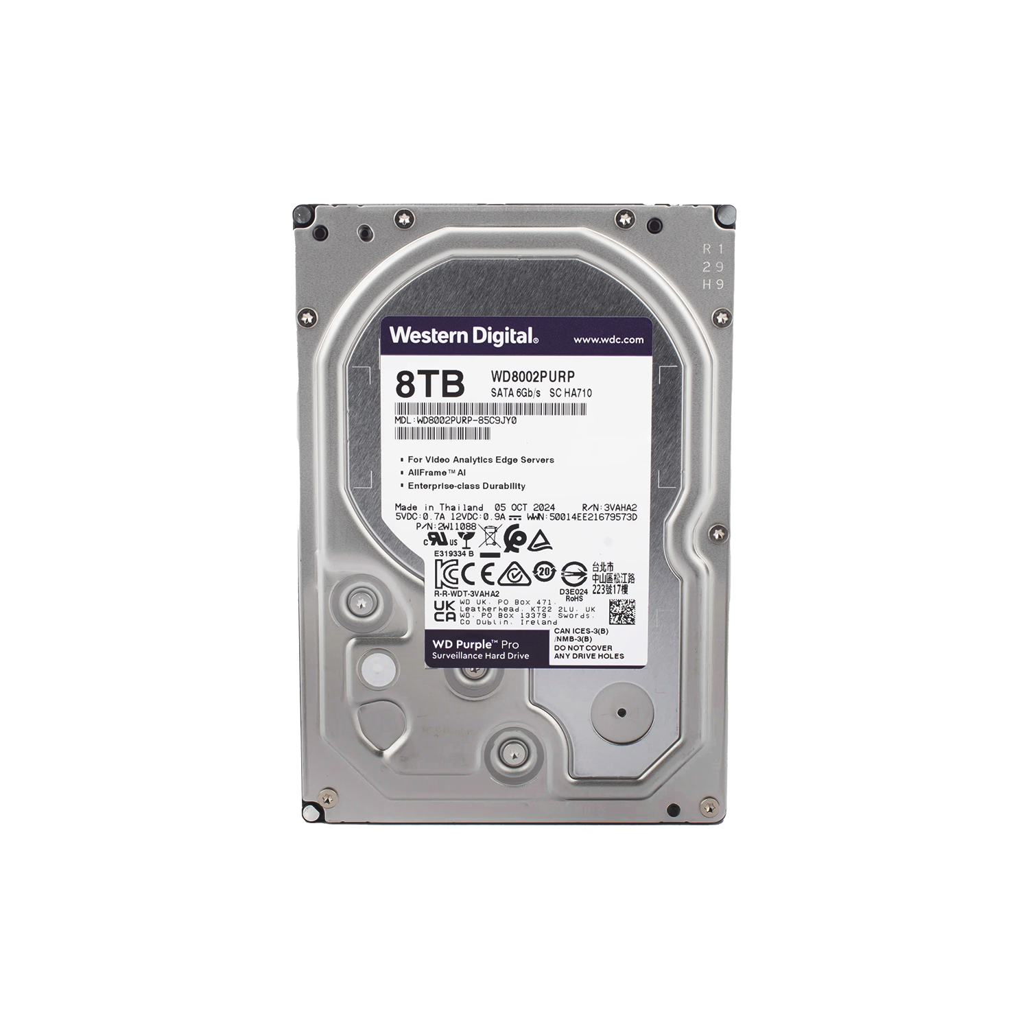 Disco Duro HDD 8TB Western Digital Purple