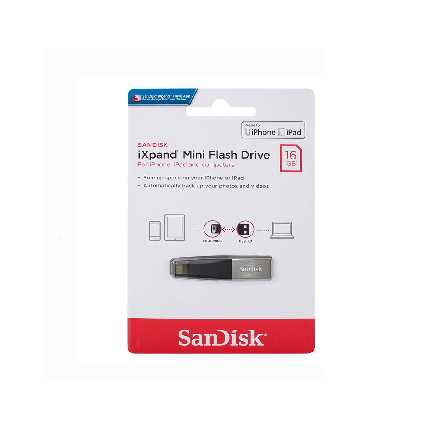 Pendrive 16GB Sandisk Dual Drive Ixpand Para iPhone / iPad