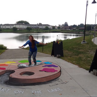 Iowa 3D chalk artist Kathleen Joy Roling