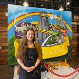 LIVE painting event entertainment professional artist Kathleen Roling Des Moines Iowa Mura