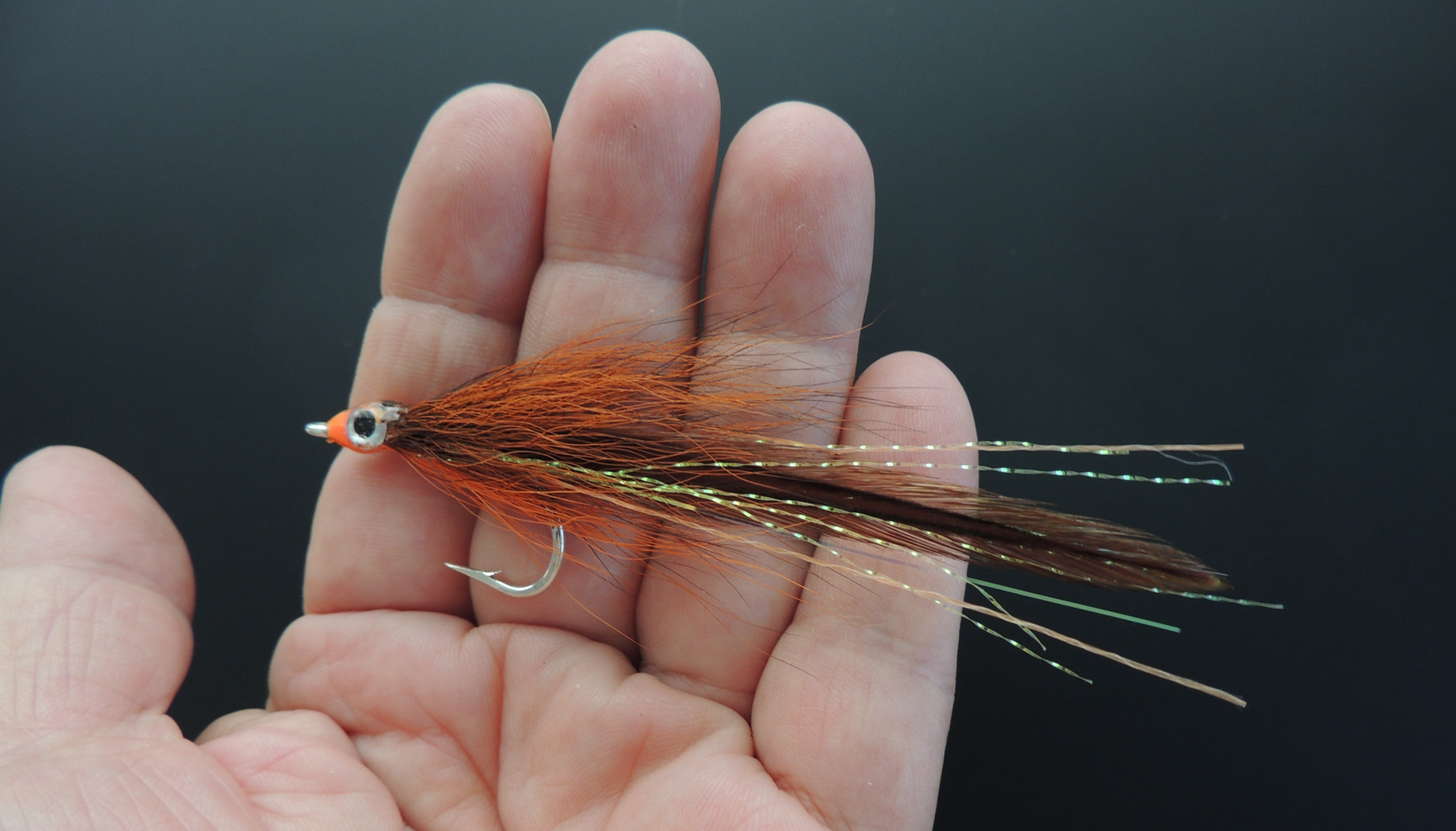 H002 Furnace Colors Lefty Deceiver 1/0 Tarpon Hook Papio Fly GT Barracuda