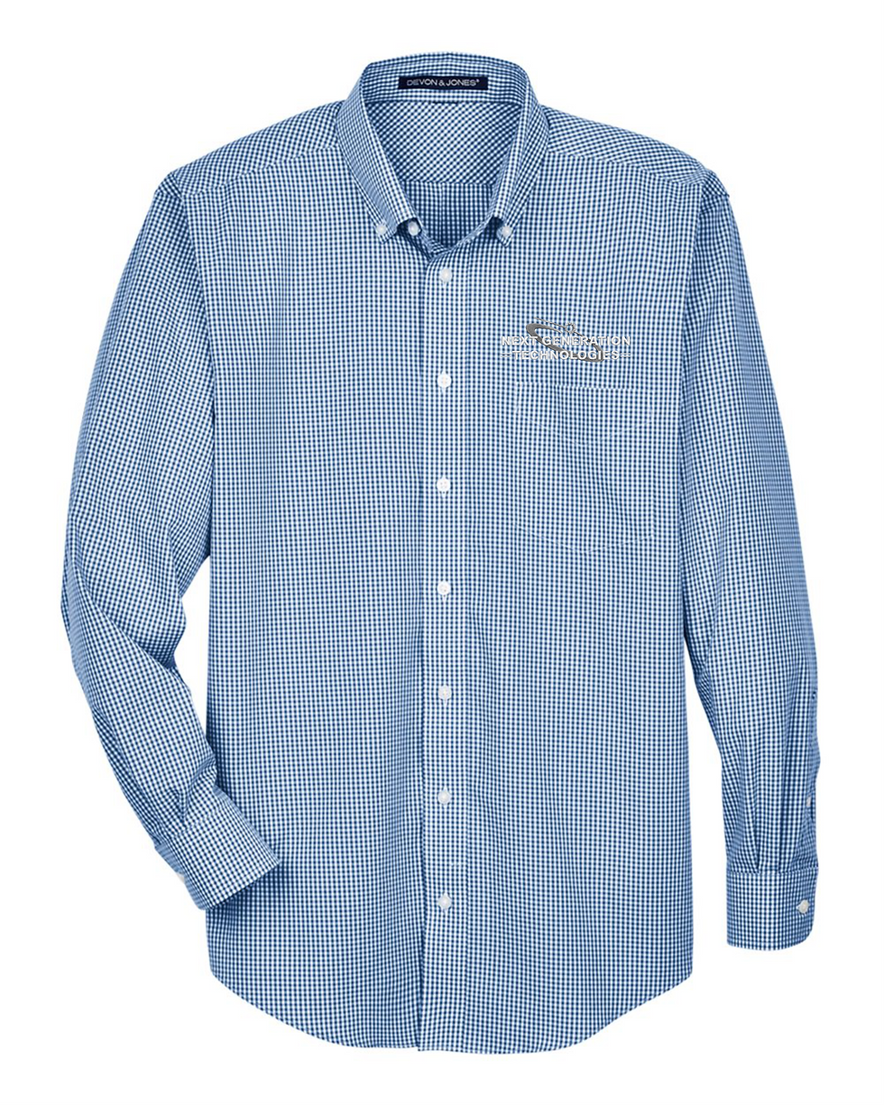 Thumbnail: Men's Crown Collection Gingham Check Woven Dress Shirt-D640