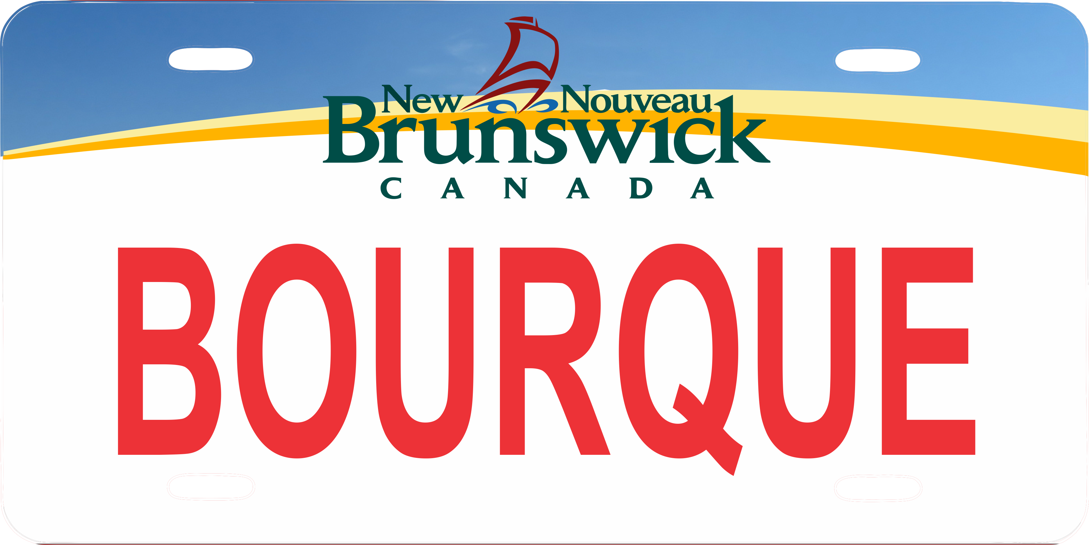 Bourque on New Brunswick plate