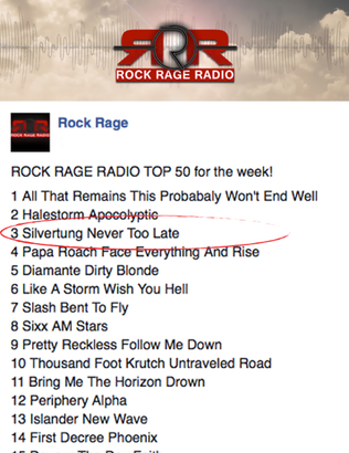 SILVERTUNG #3 ON ROCK RAGE RADIO PLAYLIST!
Posted by RockRageRadio.com