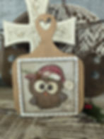Owl Be Home for Christmas Insert with Cutting Board Interchangeable