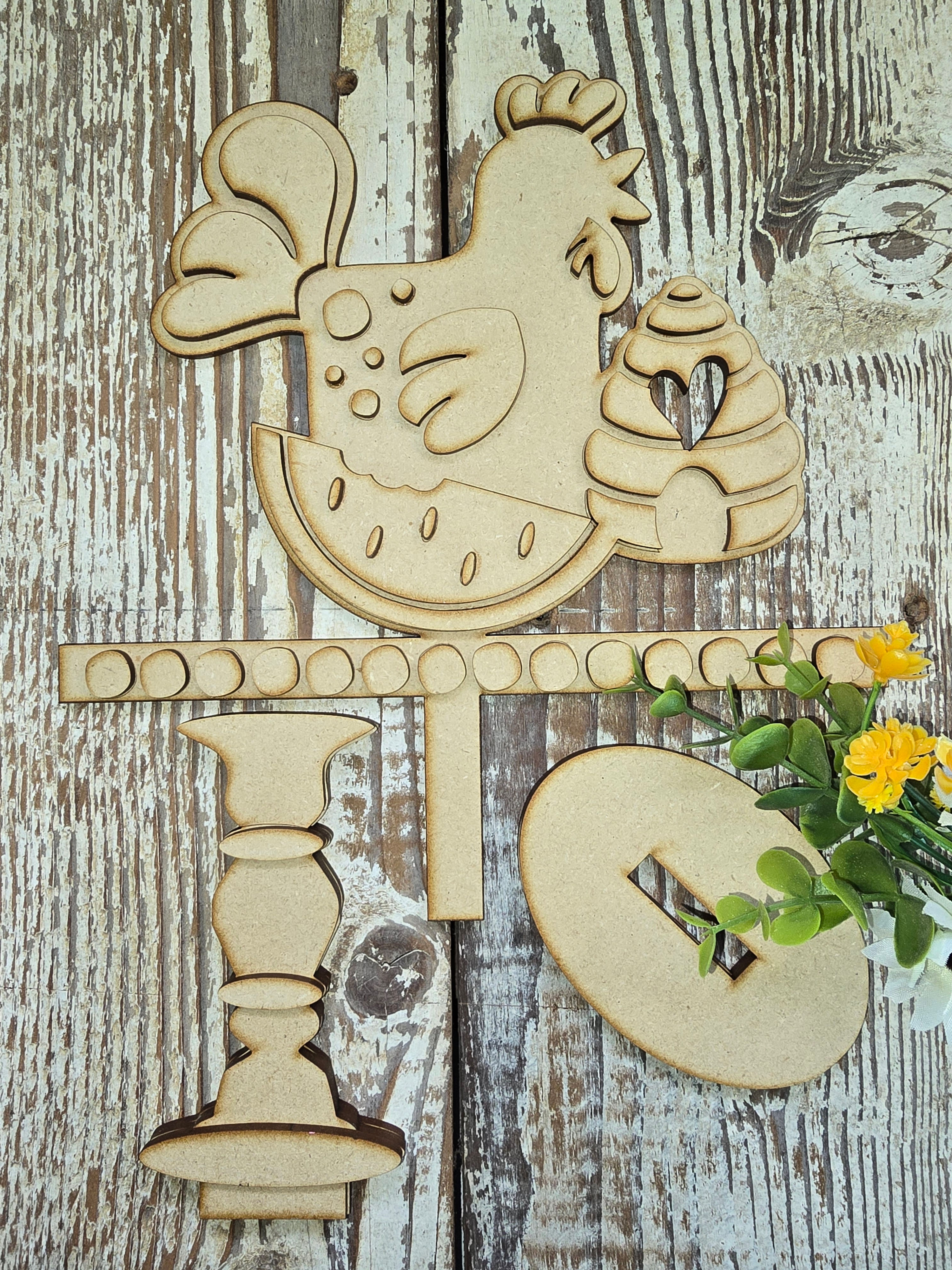 Buzz & Cluck and a Slice of Luck Spindle with Spindle Holder