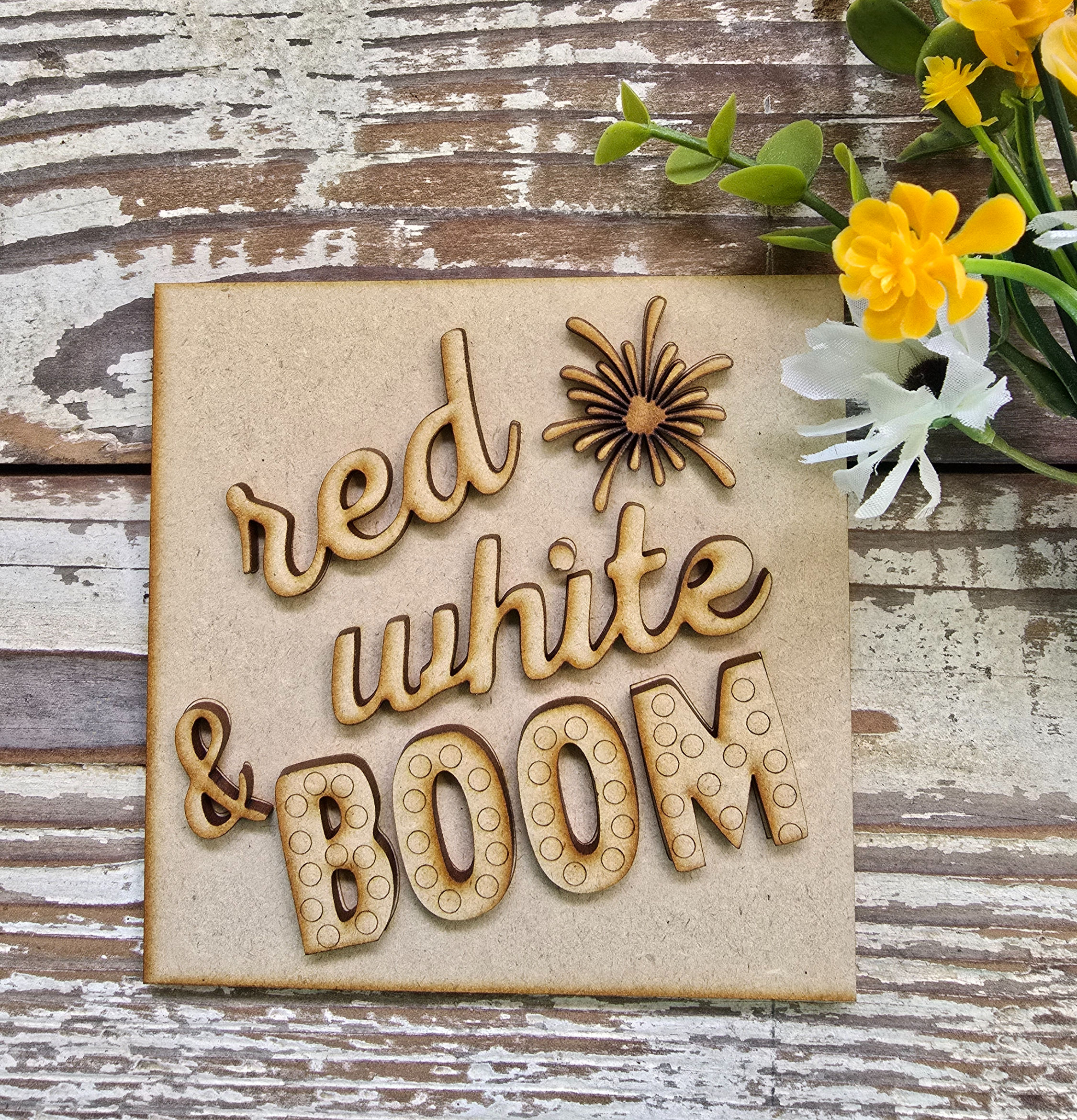Red, White & Boom Insert Only for Square Interchangeable Frame