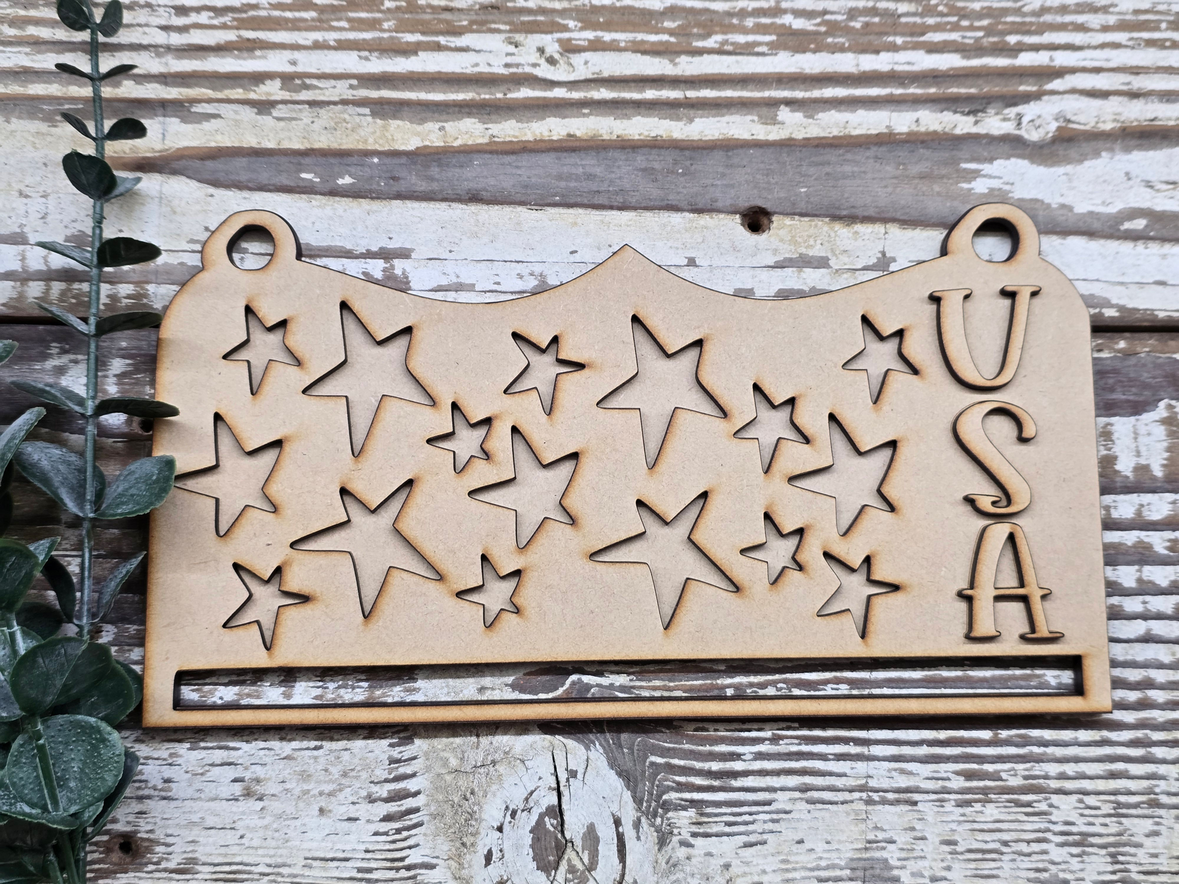 SVG Bundle - Ribbon & Star Bunting - DIY Wood Kit - SVG • PNG • PDF