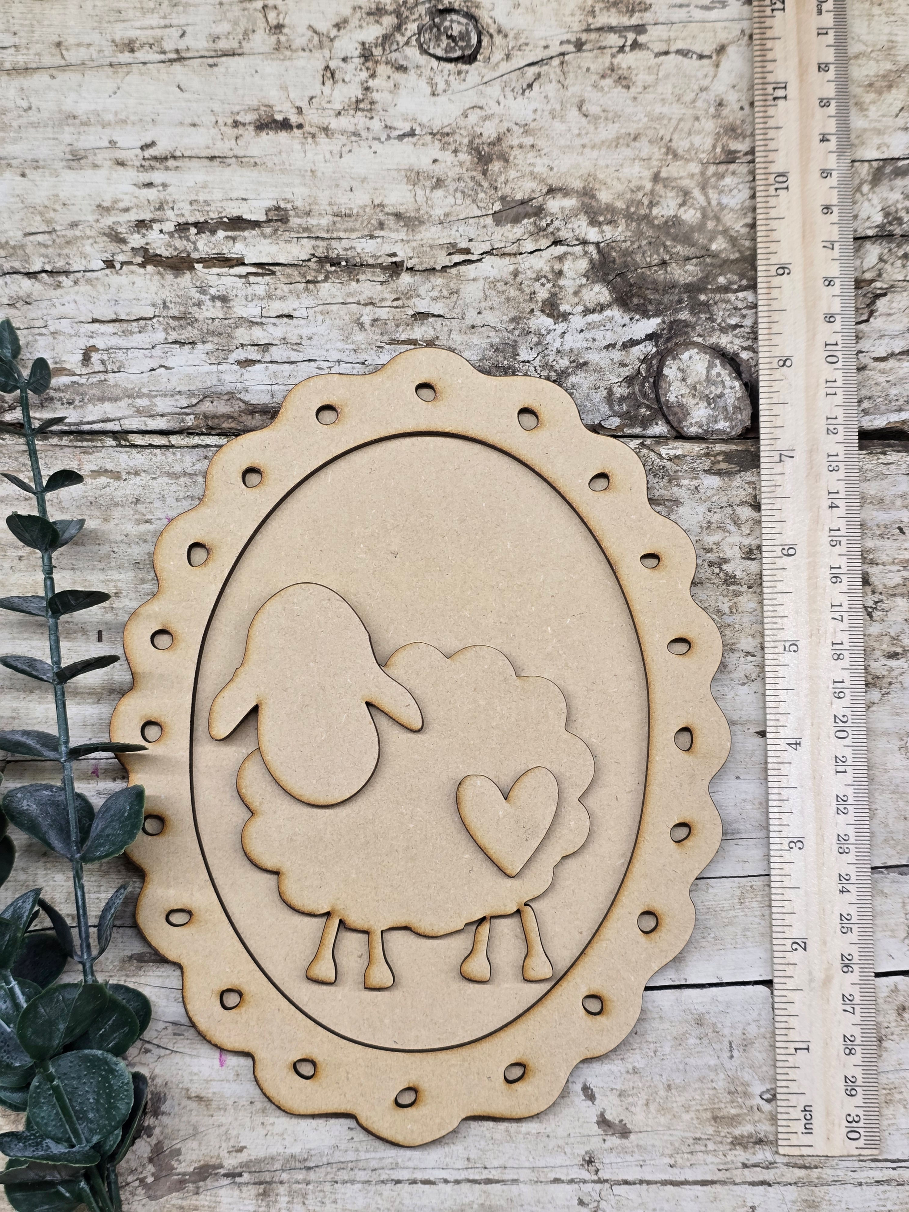 Scalloped Lamb Charm - DIY Wood Kit