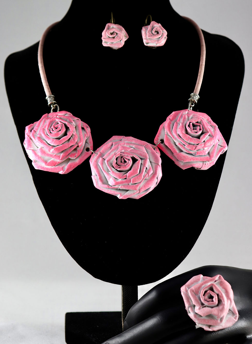 Miniatura: Conj. Colar, Anel e Brincos Flor