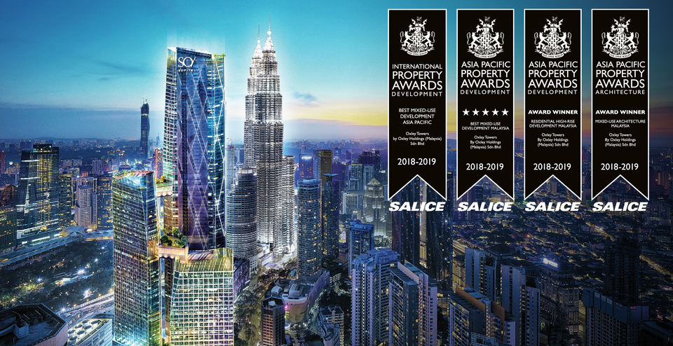 Oxley Towers KLCC by Oxley Group was the 2019 International Property Awards winner for Best Mixed Use Development in the Asia Pacific and the Best Mixed Use Development, Malaysia at the Asia Pacific Property Awards and Award Winner for the Residential High Rise Development, Malaysia Category and Mixed Use Architecture, Malaysia Category. Awards Consultancy, International Awards & Accreditations Sdn Bhd handled the preparation of the Award Submission Portfolio, Case Prep and Advisory.
