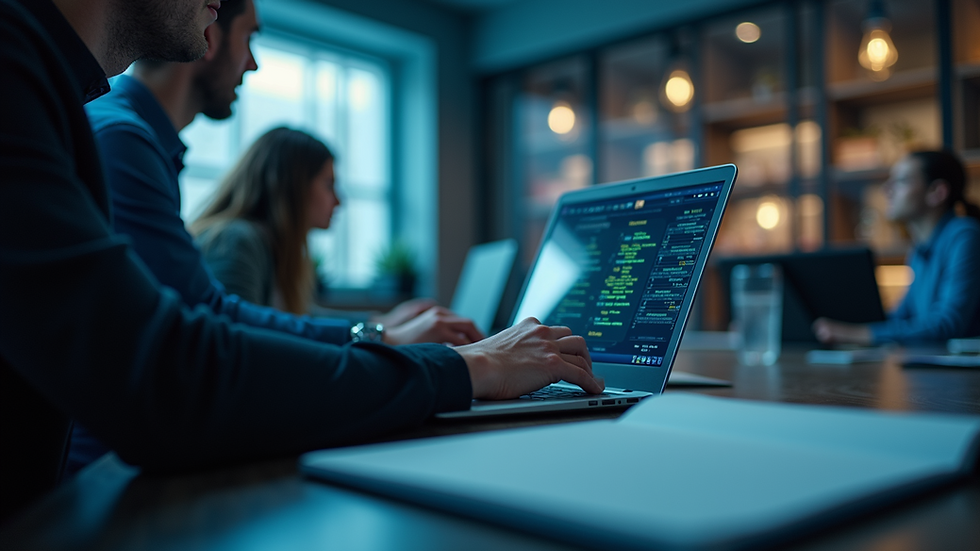Eye-level view of a professional cybersecurity training session in progress