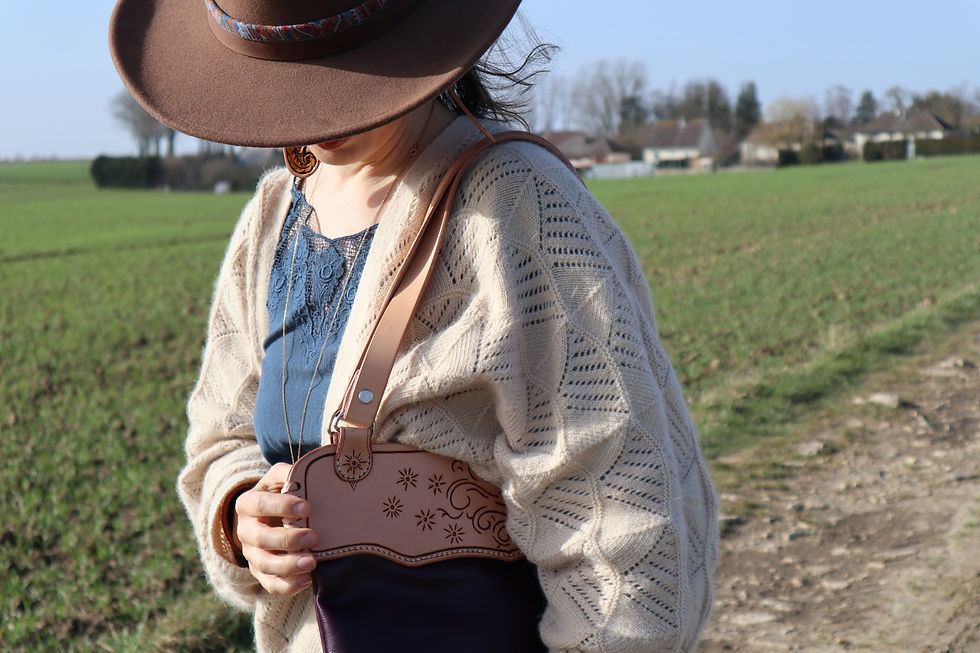 Miniature : Western purse "Bear under the stars"