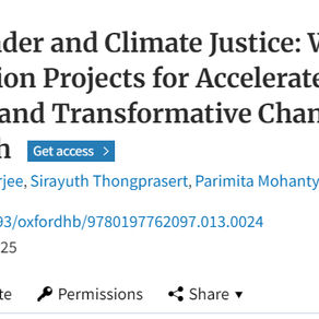 Book chapter: “Toward Gender and Climate Justice: Women, Climate Action Projects for Accelerated Transition, and Transformative Change in the Global South”