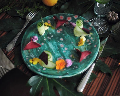 Ceramics by Lucie Sotty in collaboration with French Cliché handmade unique ceramic plate