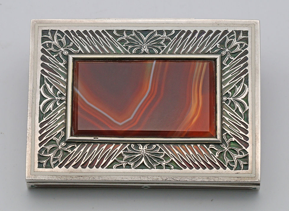 Thumbnail: Art Deco Austrian, enamel and agate cigarette case