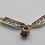 Thumbnail: Art Deco white gold necklace with diamonds and rubies