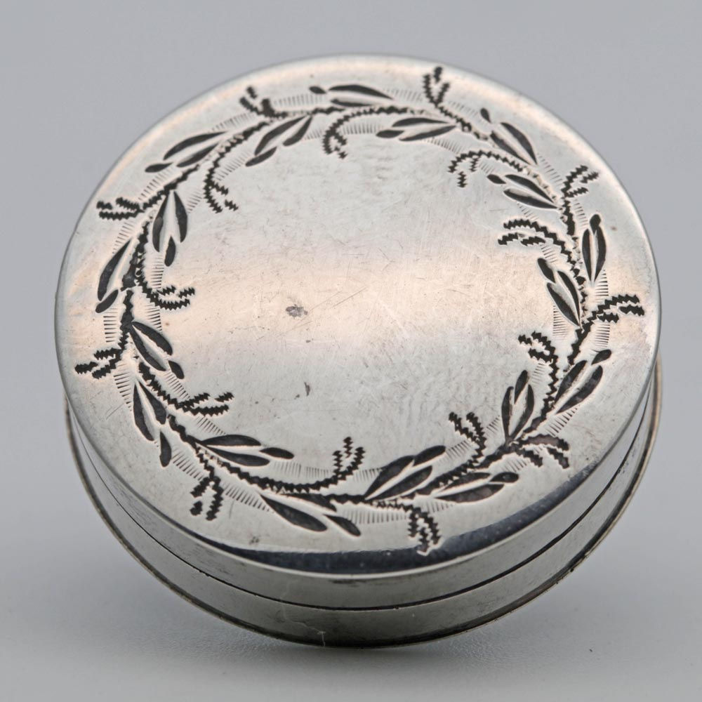 Georgian silver patch or token box
