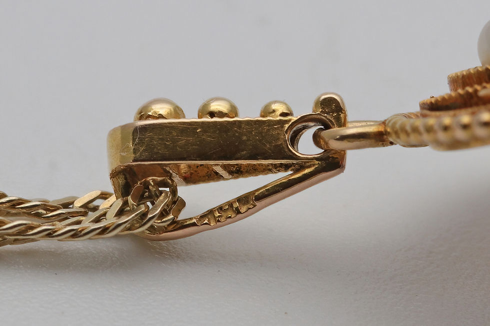 Thumbnail: Edwardian 18ct gold & tourmaline pendant