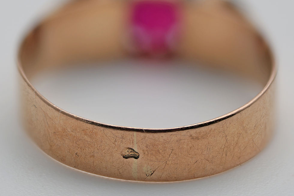 Thumbnail: Antique ruby and seed pearl ring