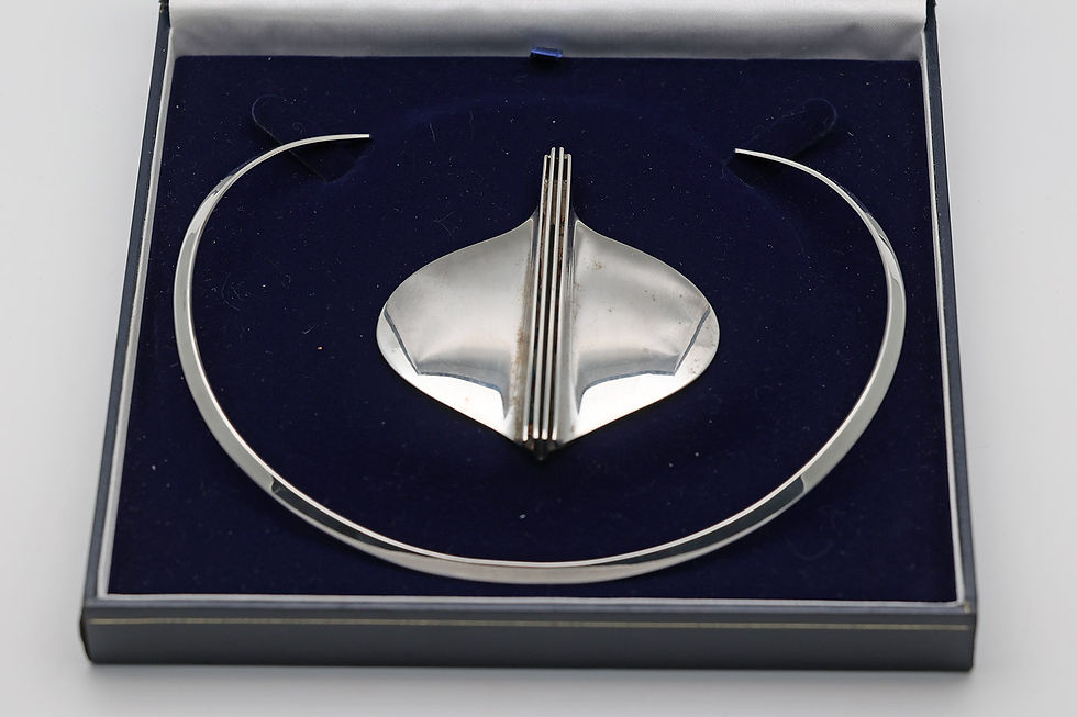 Thumbnail: Modernist David Andersen large silver pendant