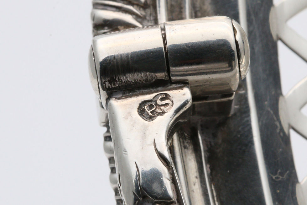 Thumbnail: Silver circular pedestal basket by Paul Storr