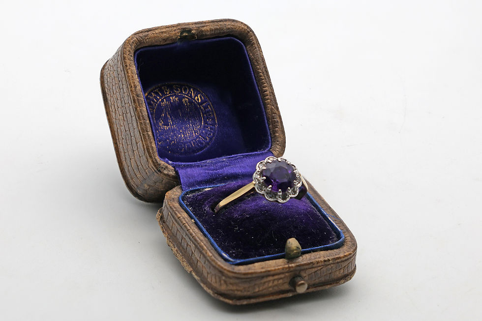 Thumbnail: 18ct gold and platinum amethyst and diamond ring