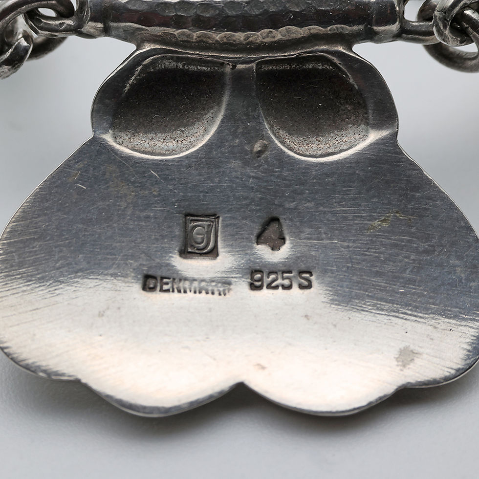 Thumbnail: Early rare Georg Jensen Henry Pilstrup necklace set with amethysts