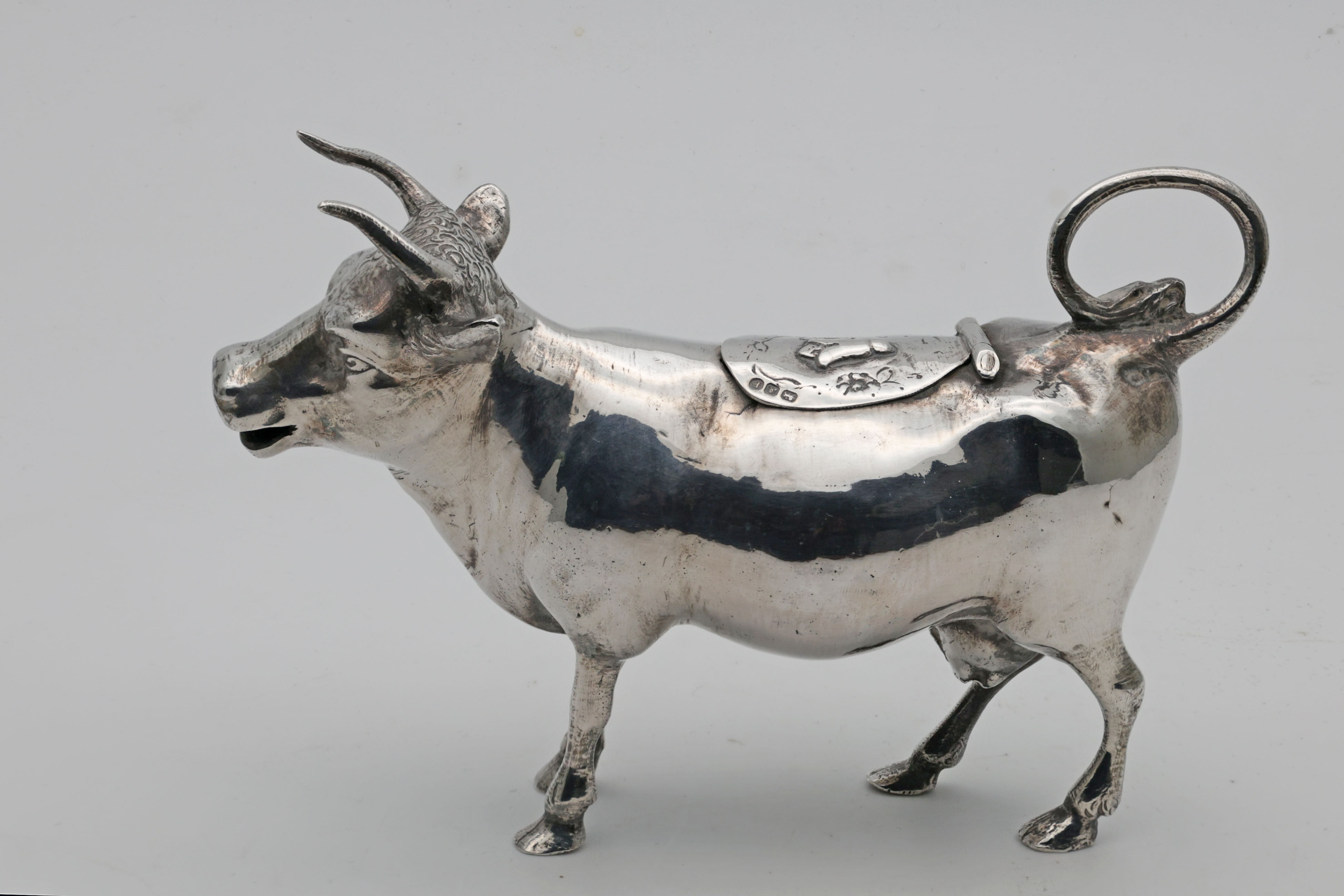 Antique German silver cow creamer