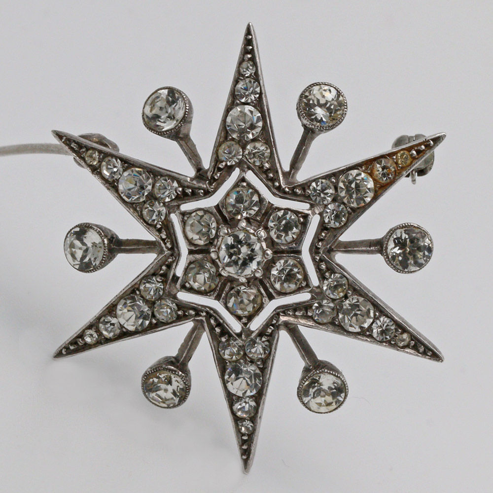Ciro 1930s silver star brooch