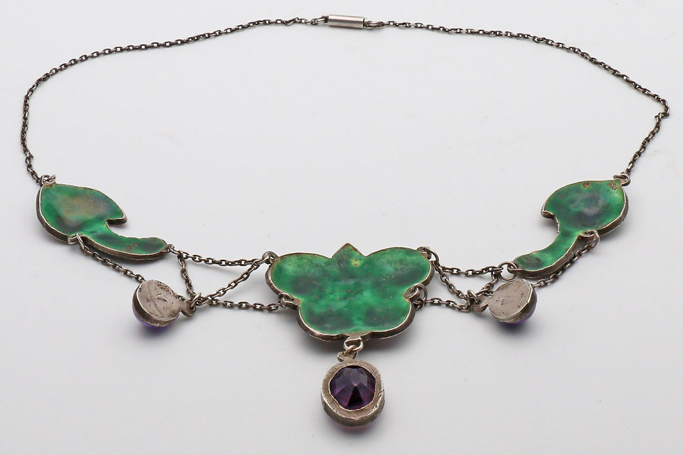 Thumbnail: Arts and Crafts polychrome enamel necklace
