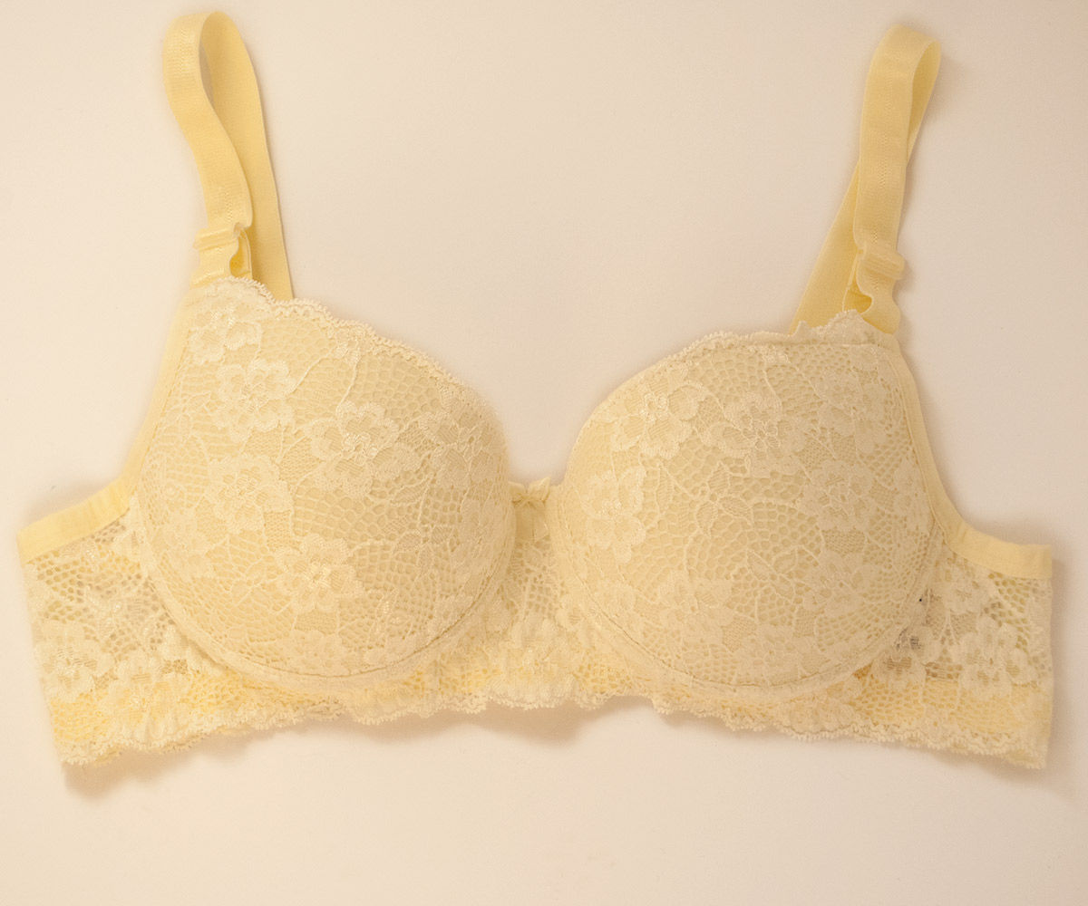 Sutiã Plus Size com Bojo e Renda Créme Brûlée
