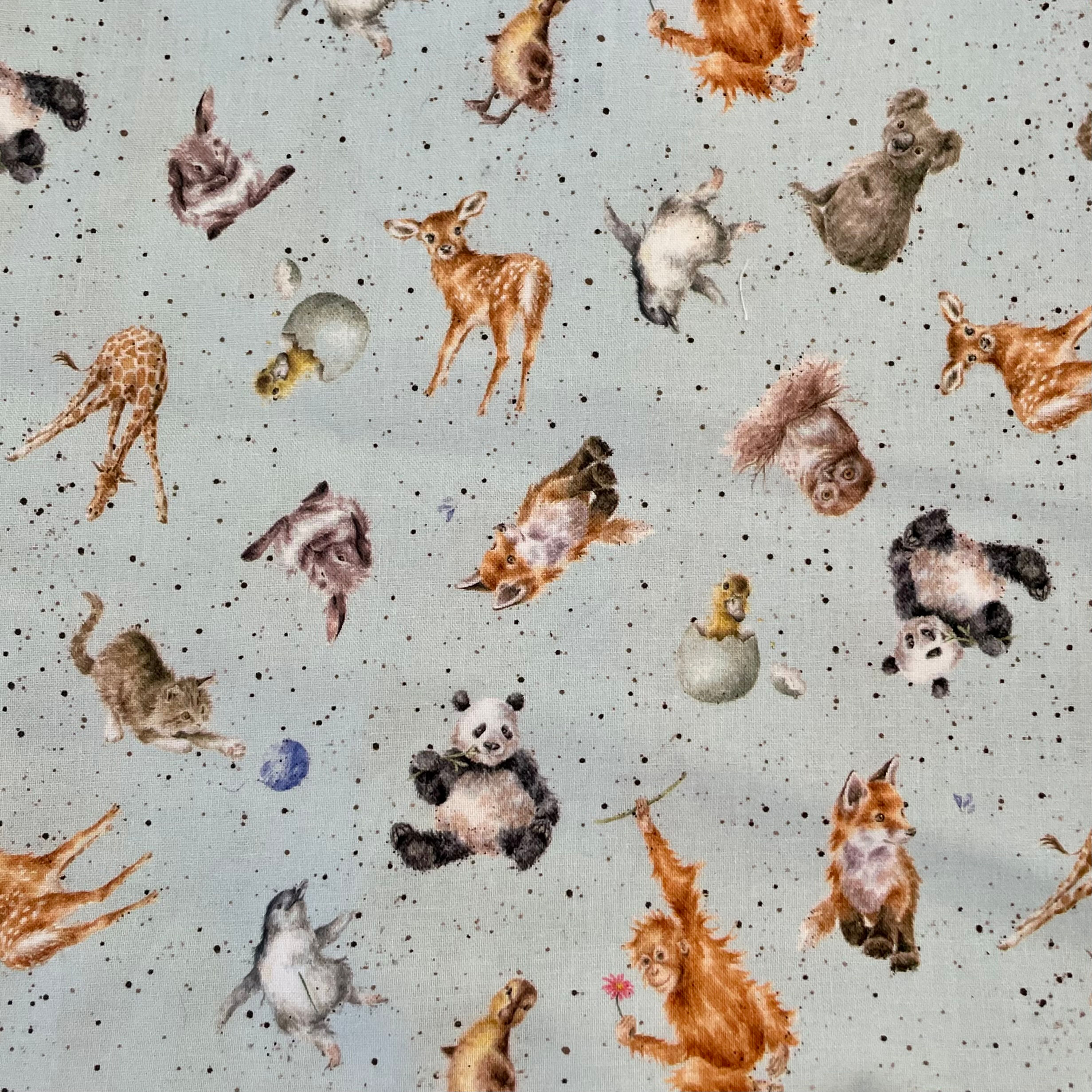 Mixed Animal (Light Blue) Pouch