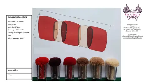 design artwork for a red and white stripe rug