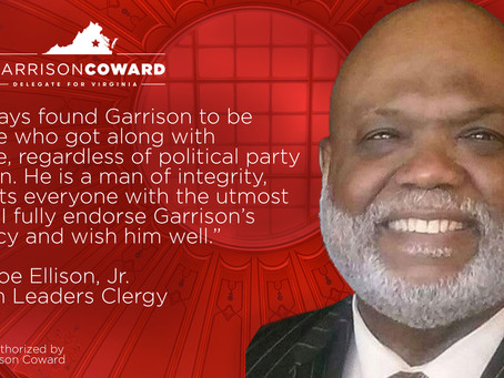 Pastor Joe Ellison endorses Garrison