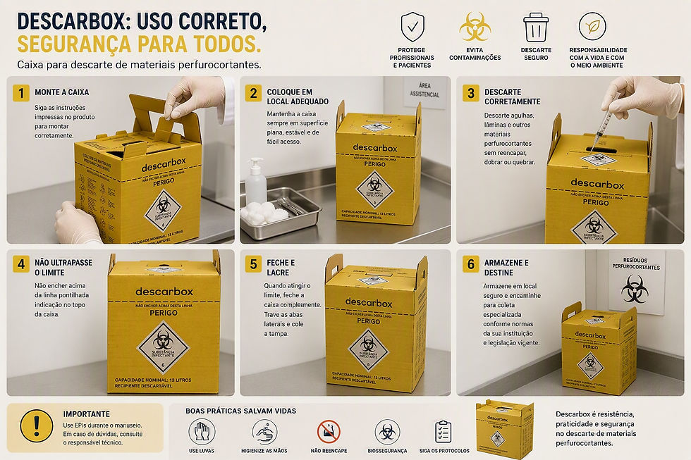 Miniatura: Descarpack - 13L | Coletor Descarbox para Perfurocortantes – Ecologic | 13L
