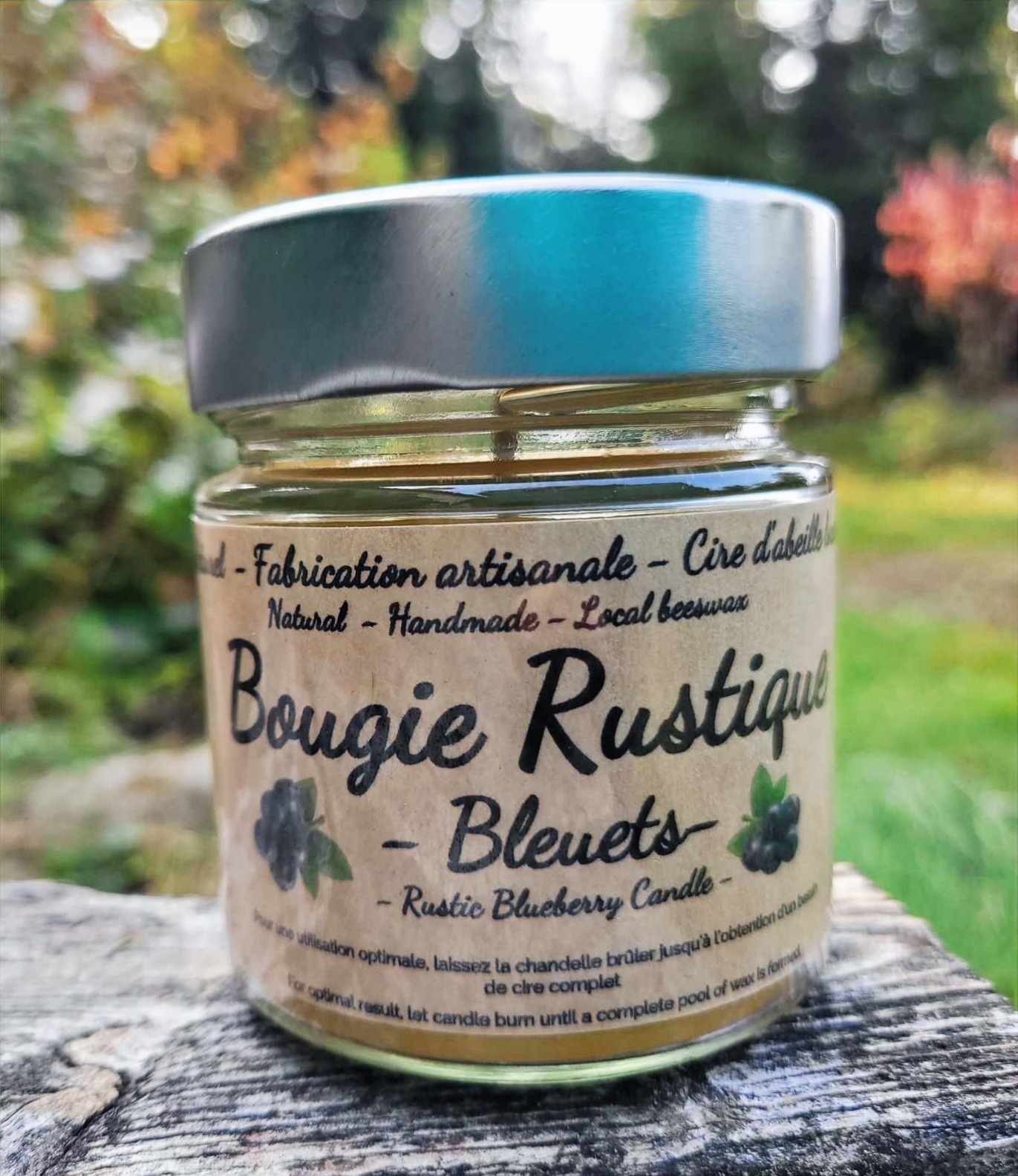 Bougie Rustique: Bleuet