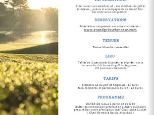 INFOS DINER DE GALA + AM - AM + GRAND PRIX