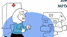 Une femme qui quitte l'hôpital pour aller à son domicile