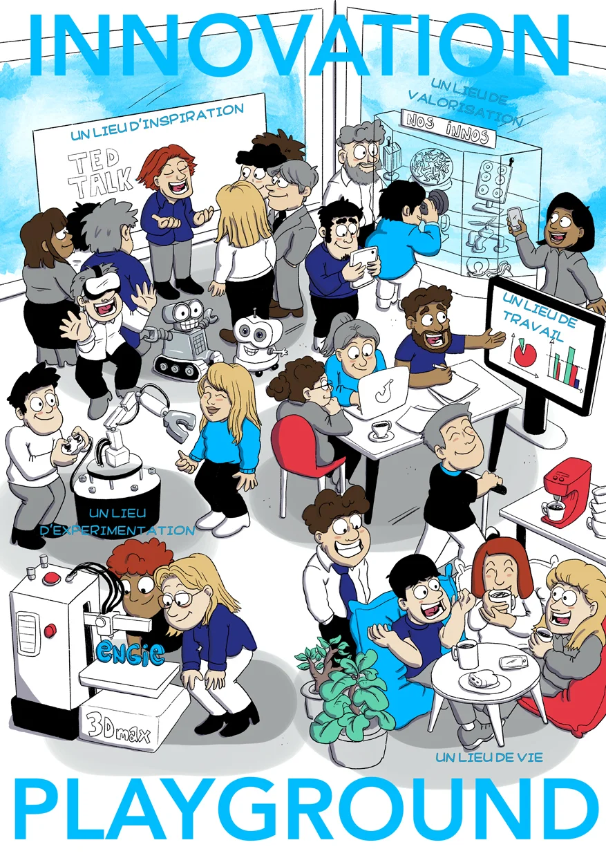 Couverture de la bande dessinée pour l'innovation playground d'ENGIE