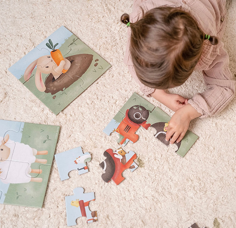 Thumbnail: LITTLE DUTCH Puzle 4 in 1 bērniem LITTLE FARM