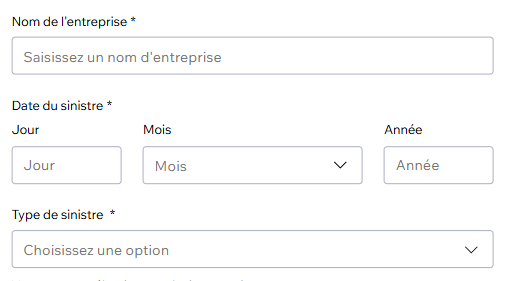 Formulaire des sinistres