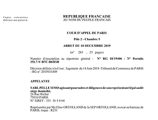 Cour d'appel de paris 10 décembre 2019